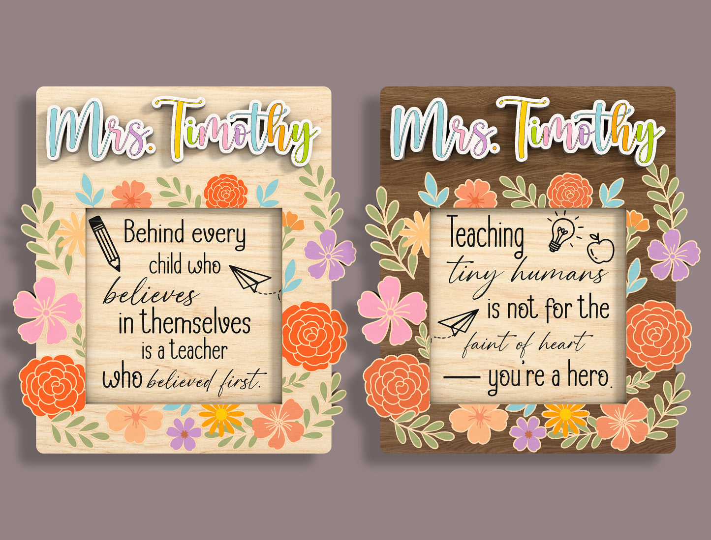 Teacher Sticky Note Holder SVG Bundle Laser Cut File for xTool and Glowforge