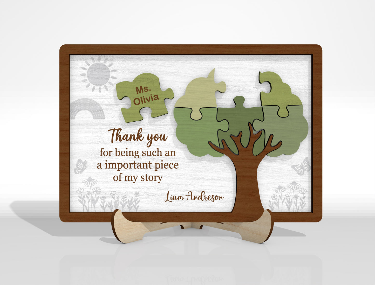 Teacher Puzzle Tabletop Sign SVG Bundle Laser Cut File for Glowforge and xTool