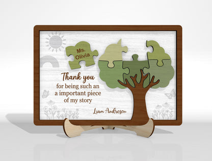 Teacher Puzzle Tabletop Sign SVG Bundle Laser Cut File for Glowforge and xTool