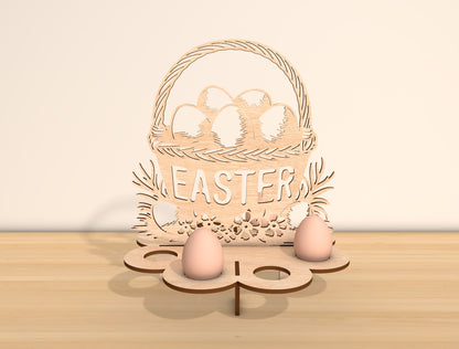 Easter Cow Egg Holder Stand Laser Cut File | Farm Easter Tabletop Egg Display | Ready to Cut | Glowforge, xTool, LightBurn, etc.