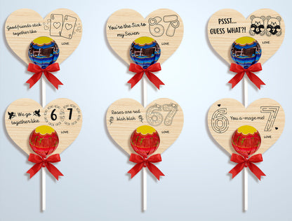 You’re The Six To My Seven Lollipop Holder Laser Cut File Bundle | Funny Love Gift | Valentine Candy Holder | Glowforge, xTool, LightBurn, etc.