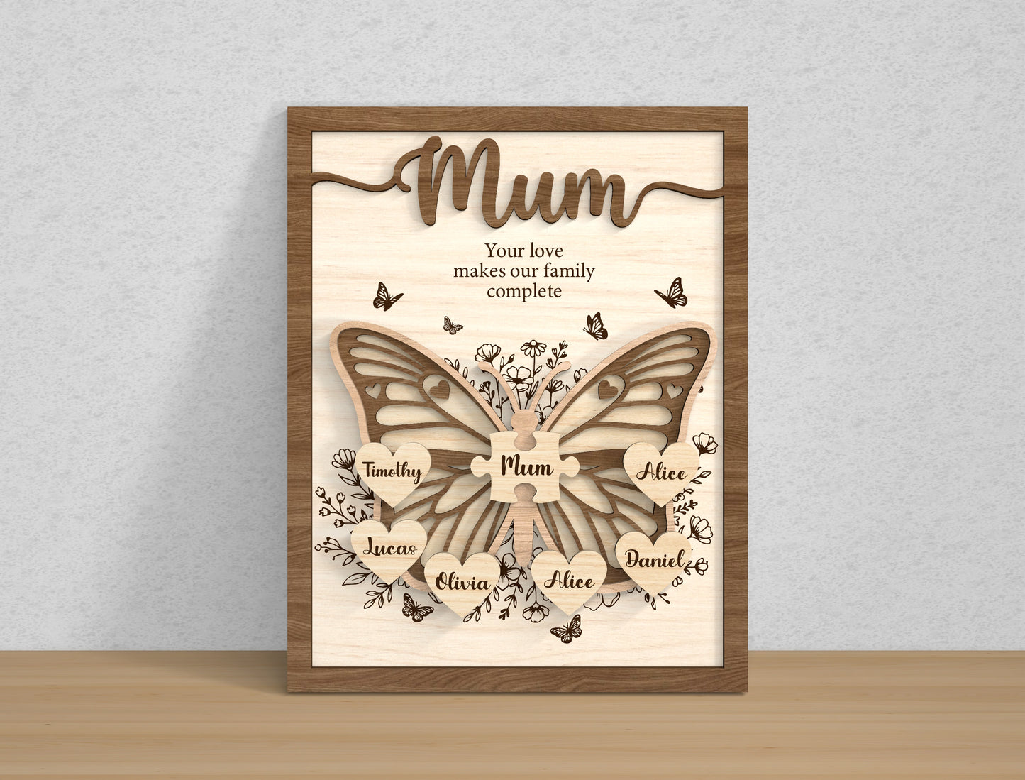 Personalized Family Name Mom Sign SVG Bundle for Glowforge