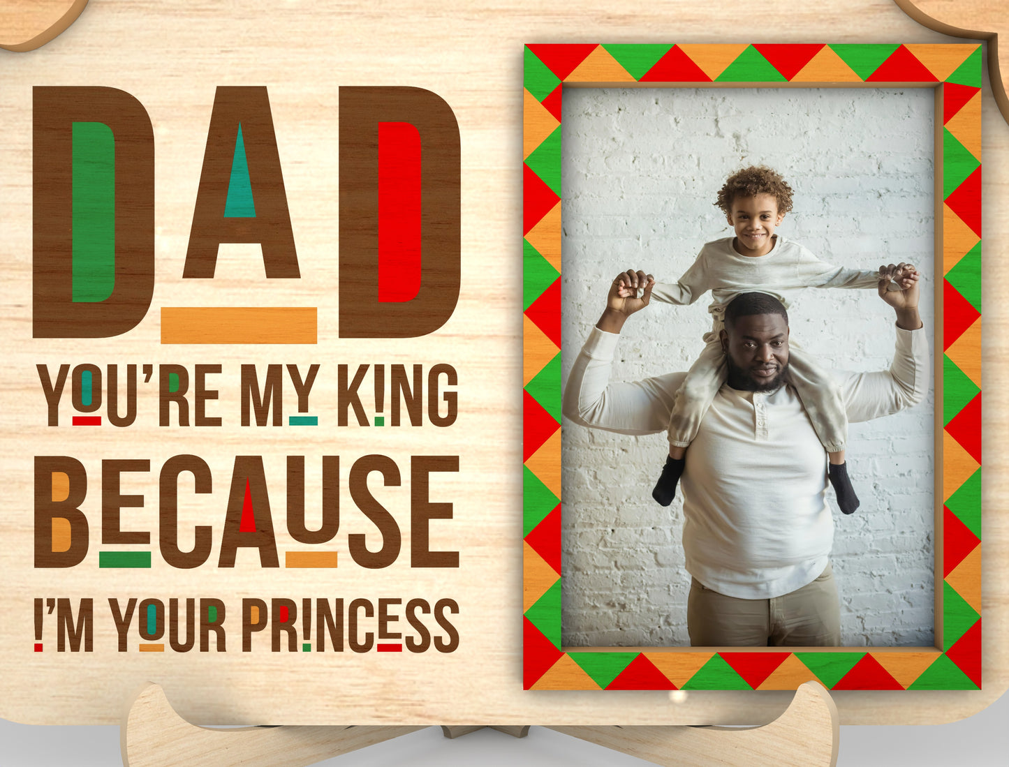 Juneteenth Dad Photo Frame Sign SVG Laser Cut File for LightBurn and xTool