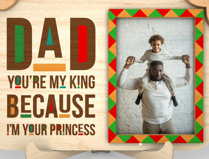 Juneteenth Dad Photo Frame Sign SVG Laser Cut File for LightBurn and xTool