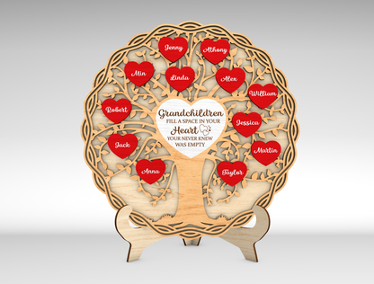 Personalized Mom Tree Heart Sign SVG for Glowforge and xTool