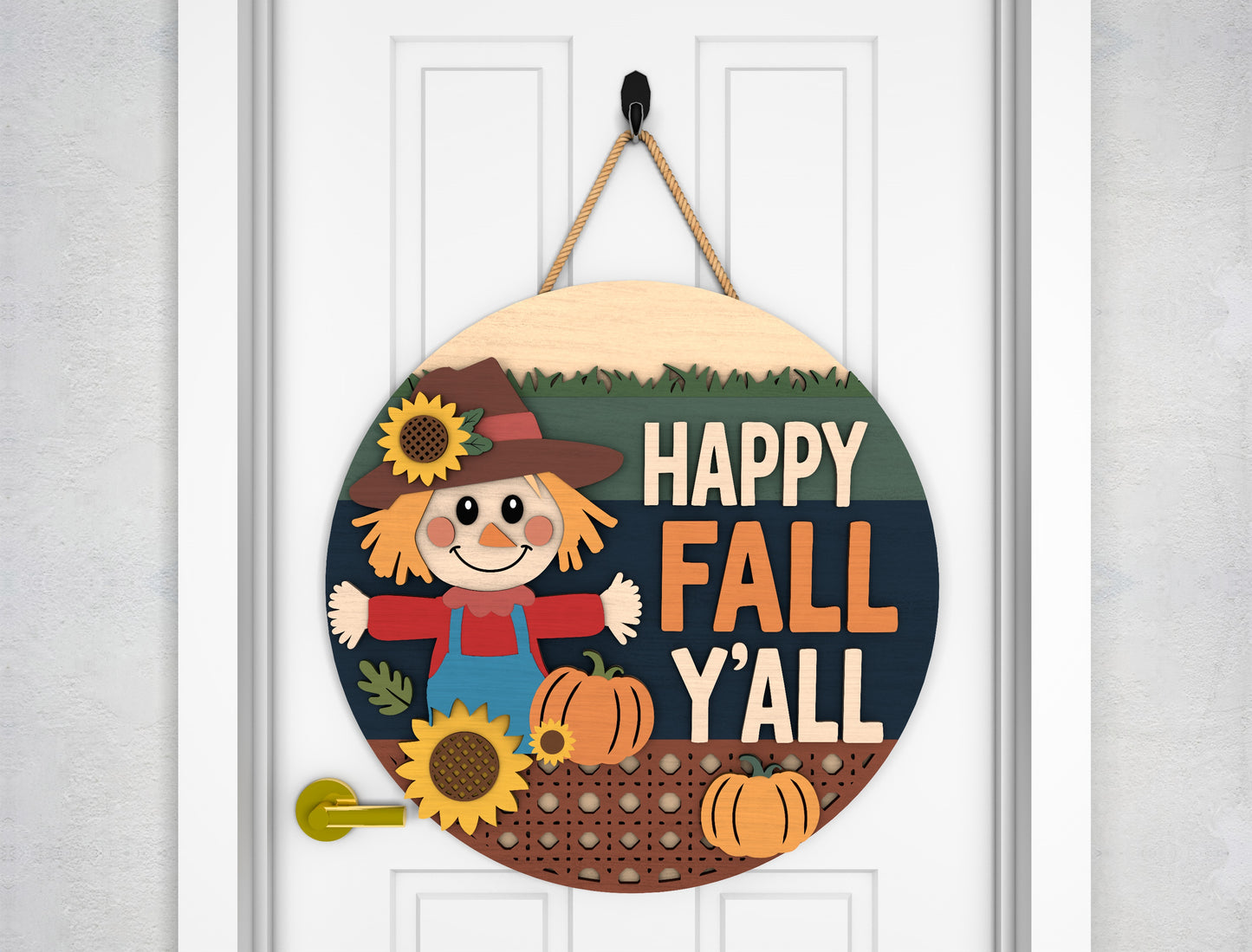 Fall Scarecrow and Truck Door Hanger SVG Bundle for Glowforge xTool LightBurn 6 Designs