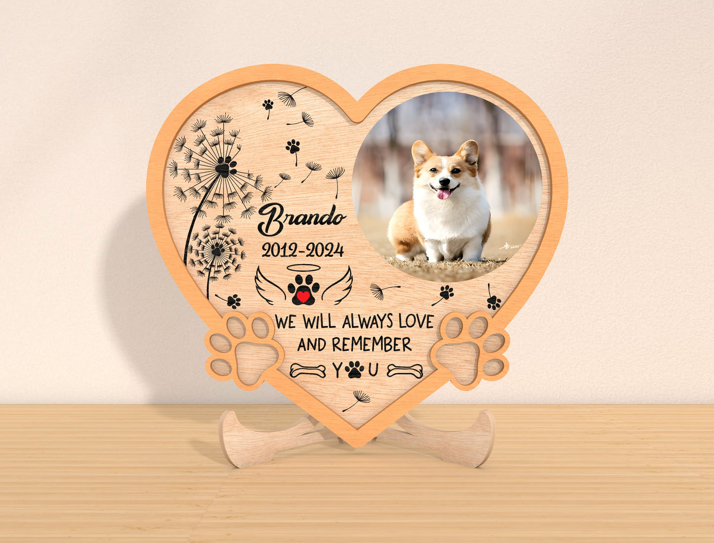 Pet Memorial Heart Photo SVG Laser Cut File for xTool and Glowforge
