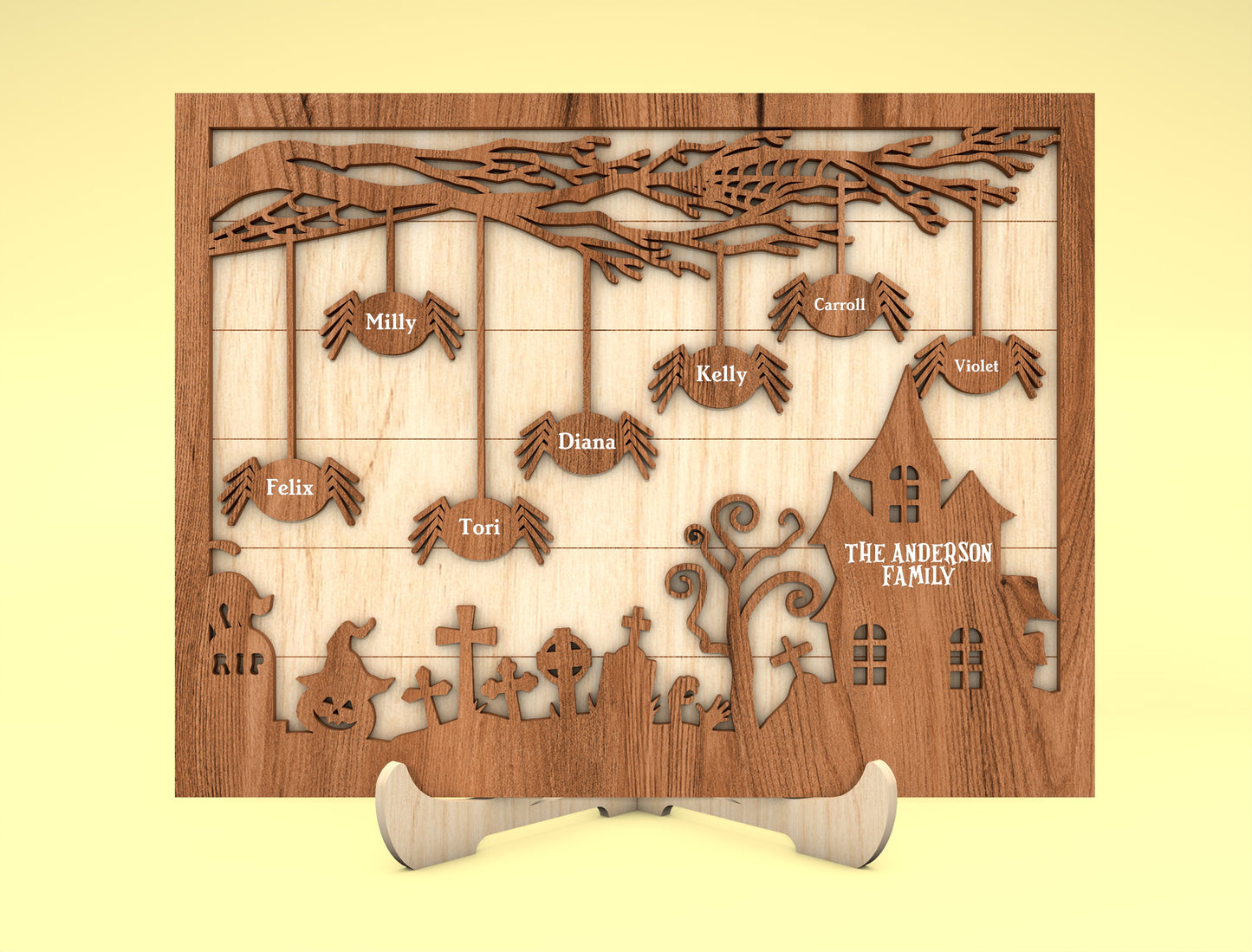 Personalized Halloween Spider Family Multilayer SVG 2 to 10 Spiders for LightBurn xTool