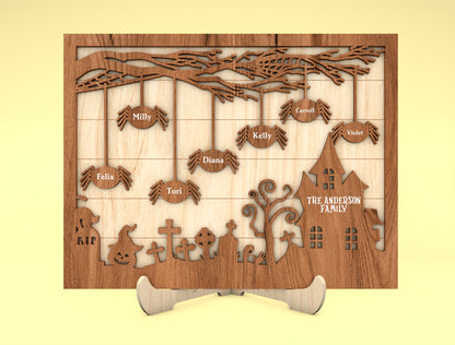 Personalized Halloween Spider Family Multilayer SVG 2 to 10 Spiders for LightBurn xTool