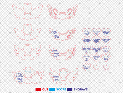 Personalized Angel Memorial Ornament SVG Bundle for Glowforge and xTool