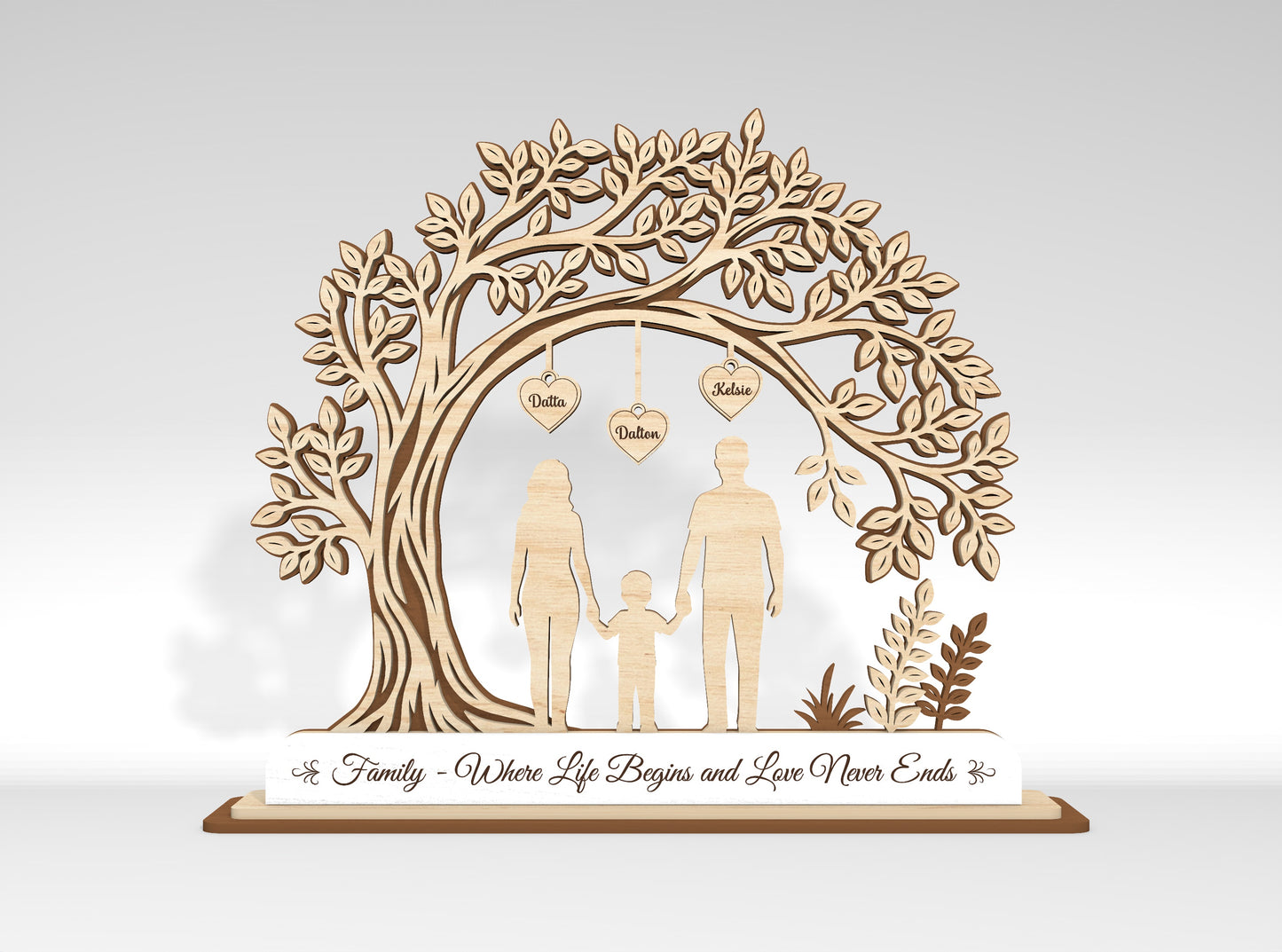 Personalized Family Tree Custom Name Sign SVG for LightBurn and xTool