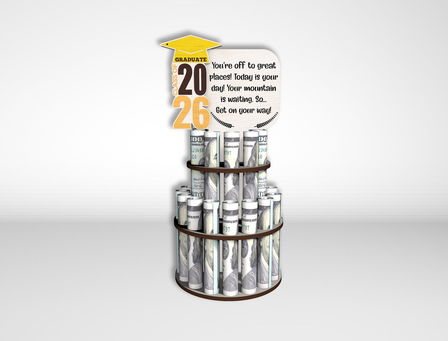 Graduation Money Cake SVG Laser Cut File for Glowforge and xTool