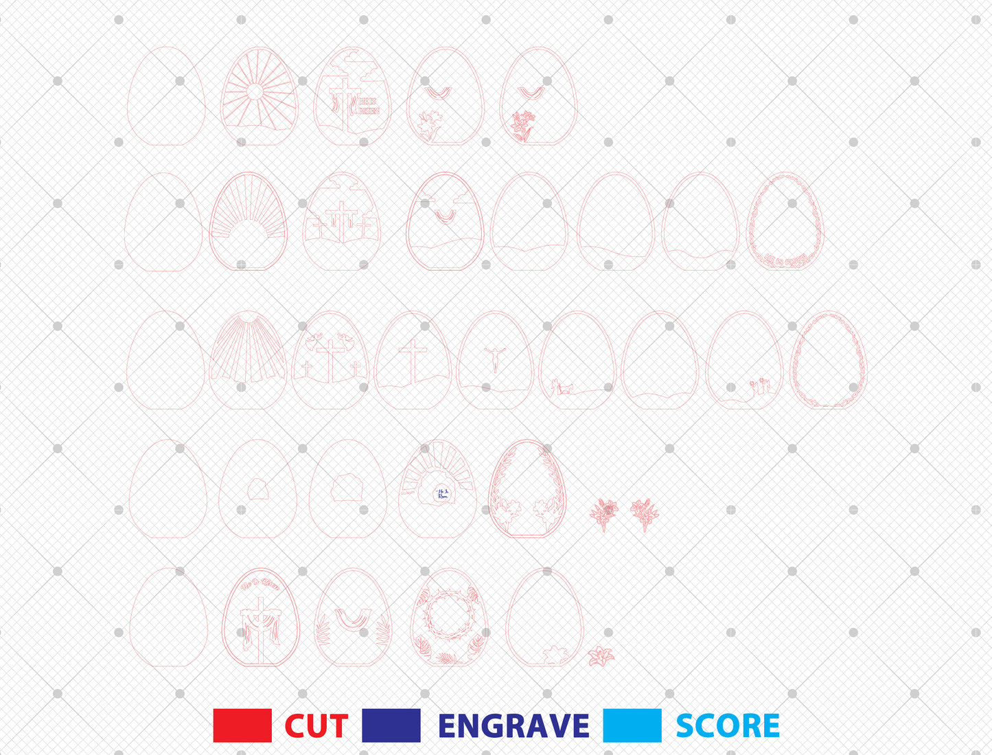 Multilayer Easter Cross SVG Bundle Christian Scene for xTool and LightBurn