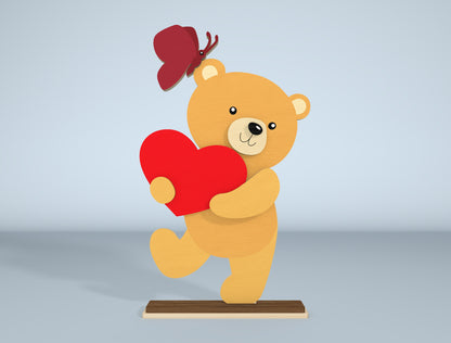 Cute Valentine Bear Laser Cut File Bundle | Teddy Bear Love Decor | Kids & Romantic Style | Glowforge, xTool, LightBurn, etc.