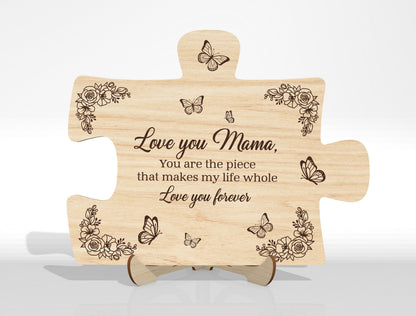 Puzzle Piece Plaque SVG Engraved Message for Glowforge and xTool