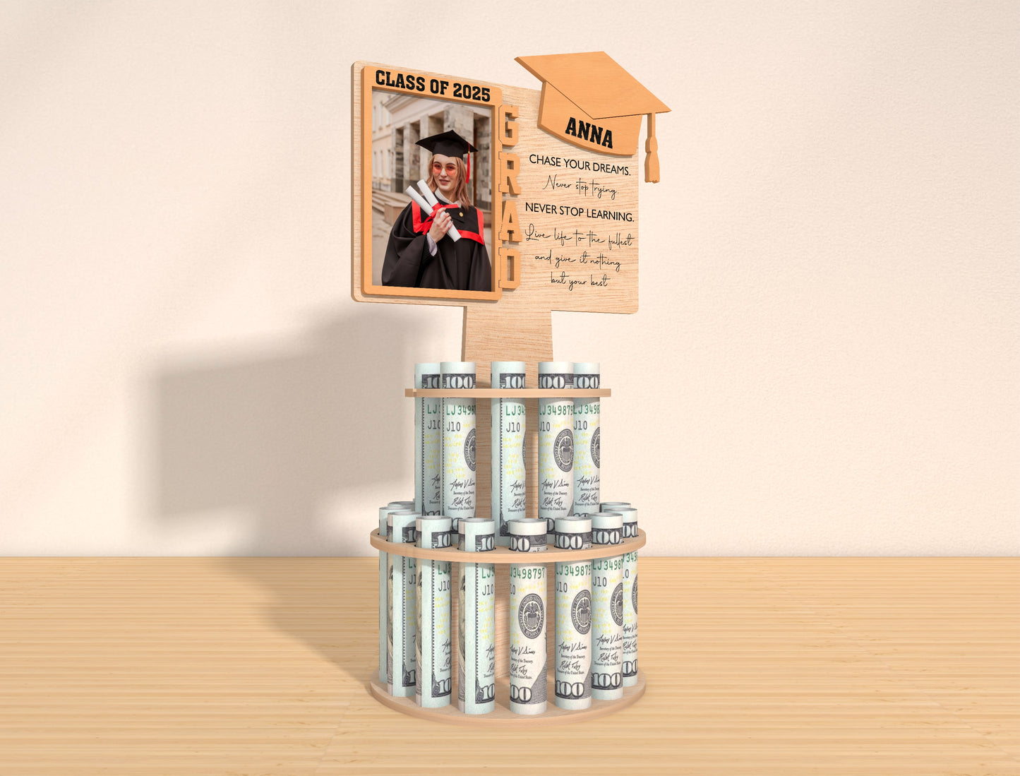 Graduation Money Cake Photo Frame SVG for Glowforge and LightBurn