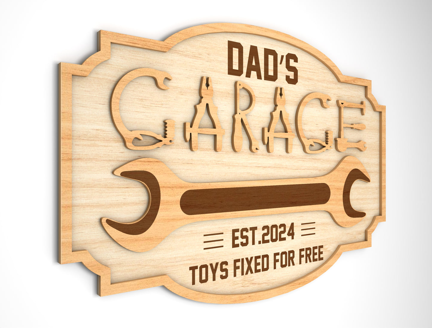 Dad Garage Workshop Sign SVG Bundle Laser Cut File for Glowforge and LightBurn
