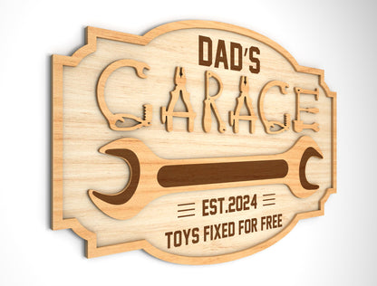 Dad Garage Workshop Sign SVG Bundle Laser Cut File for Glowforge and LightBurn