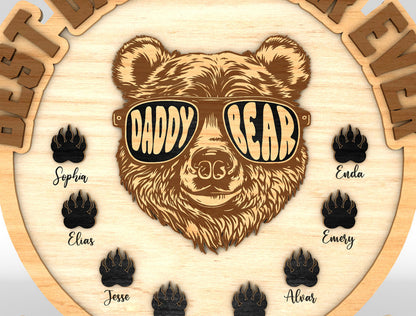 Personalized Daddy Bear Ever SVG Laser Cut File for Glowforge and xTool