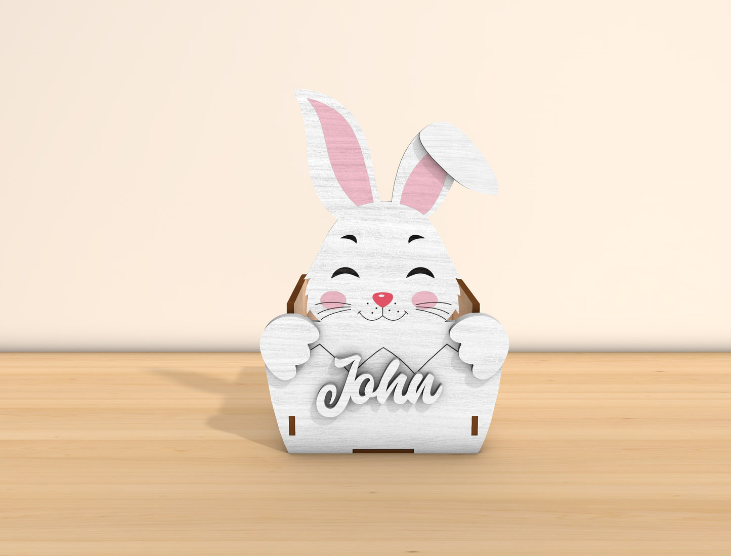 Personalized Easter Animal Basket Laser Cut File | Bunny & Lamb Easter Treat Box | Ready to Cut | Glowforge, xTool, LightBurn, etc.