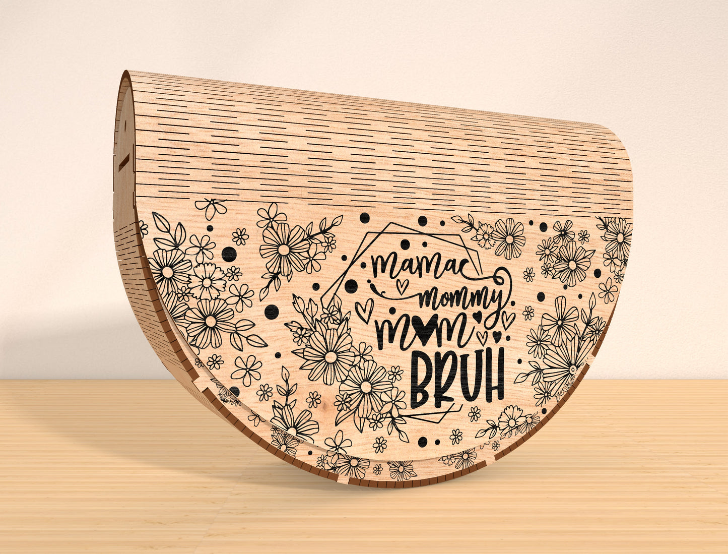Mother's Day Floral Wooden Chest SVG Bundle for Glowforge and xTool