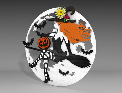 Halloween Witch Shelf Sitter SVG Bundle Standing Decor for Glowforge LightBurn xTool 4 Designs