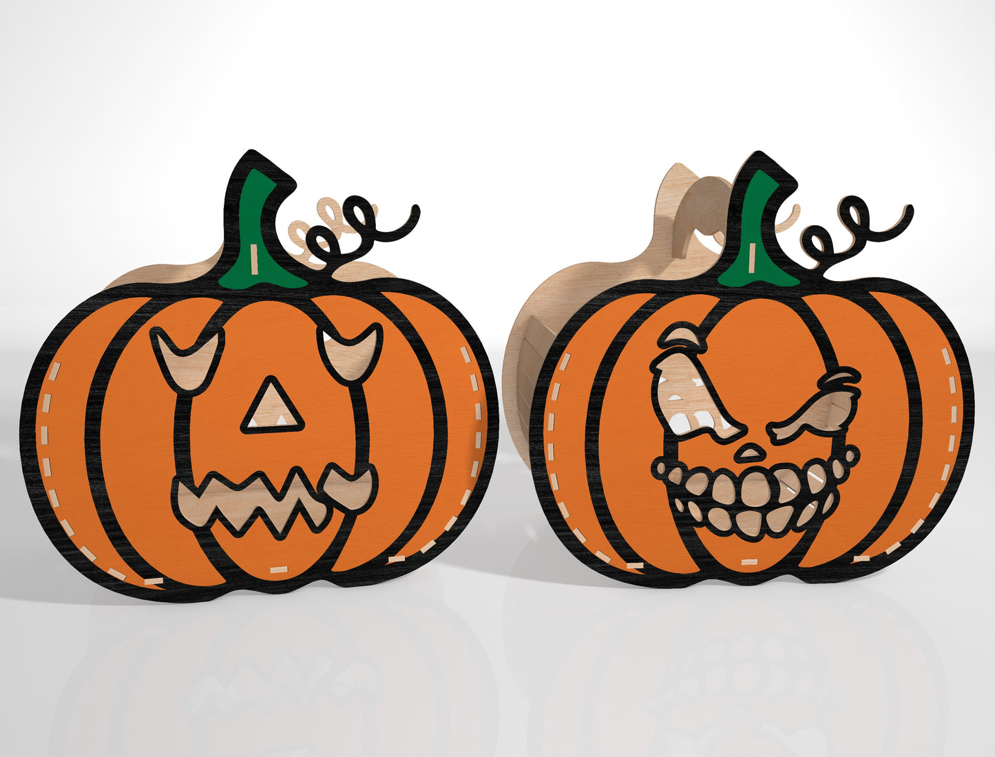 Halloween Pumpkin Face SVG Bundle Laser Cut File | 35 Jack O Lantern Designs | Spooky Wooden Decor | Glowforge, xTool, LightBurn, etc.