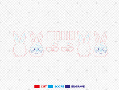 Easter Bunny Basket SVG Bundle Cute Bunny Egg for LightBurn and xTool