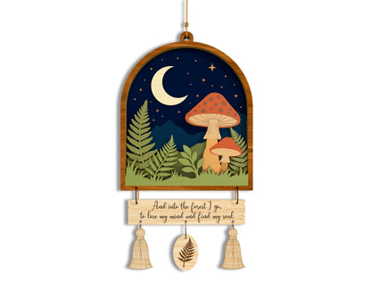 Forest Moon Mushroom Laser Cut SVG Bundle Nature Hanging Signs