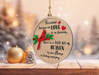 Cardinal Memorial Ornament SVG Laser Cut File for xTool and Glowforge