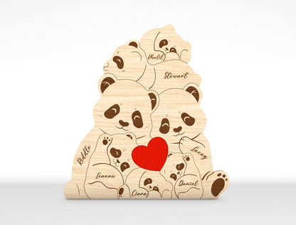 Personalized Family Bear Puzzle SVG Laser Cut File for Glowforge and LightBurn