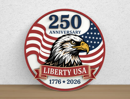 250th Anniversary Eagle Door Hanger SVG Bundle for Glowforge xTool LightBurn 10 Designs