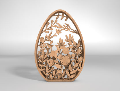 Floral Easter Egg Ornament Set SVG Spring 7 Designs for Glowforge and xTool