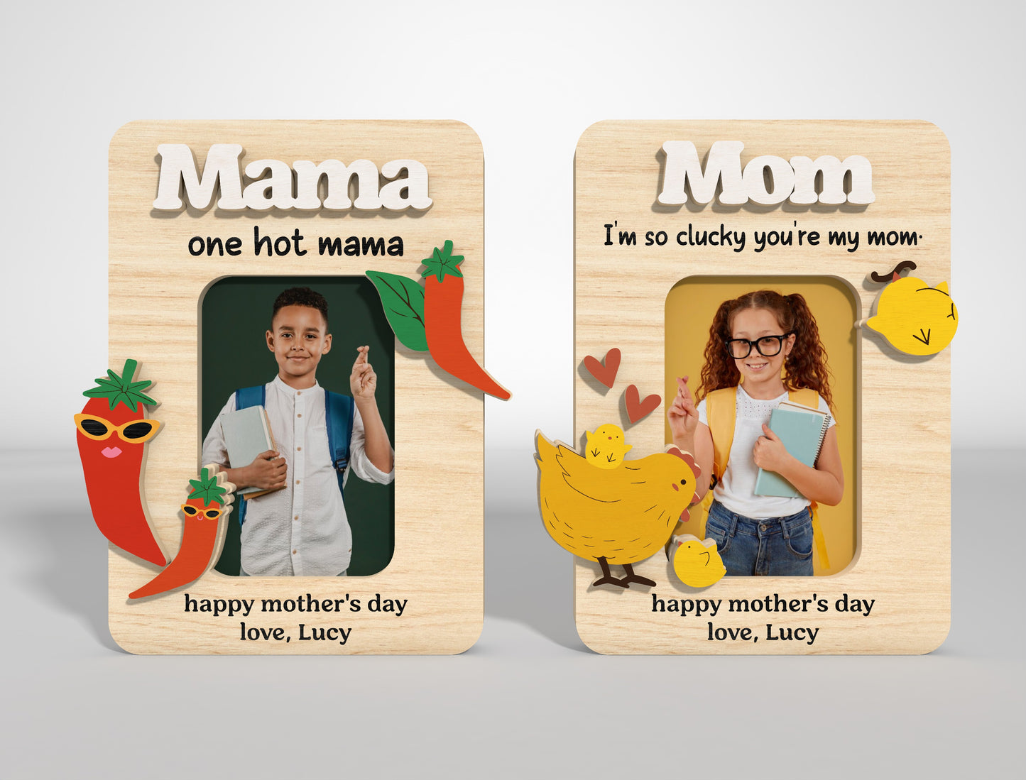 Cute Mom Photo Frame Magnet SVG Bundle 11 Designs for Glowforge