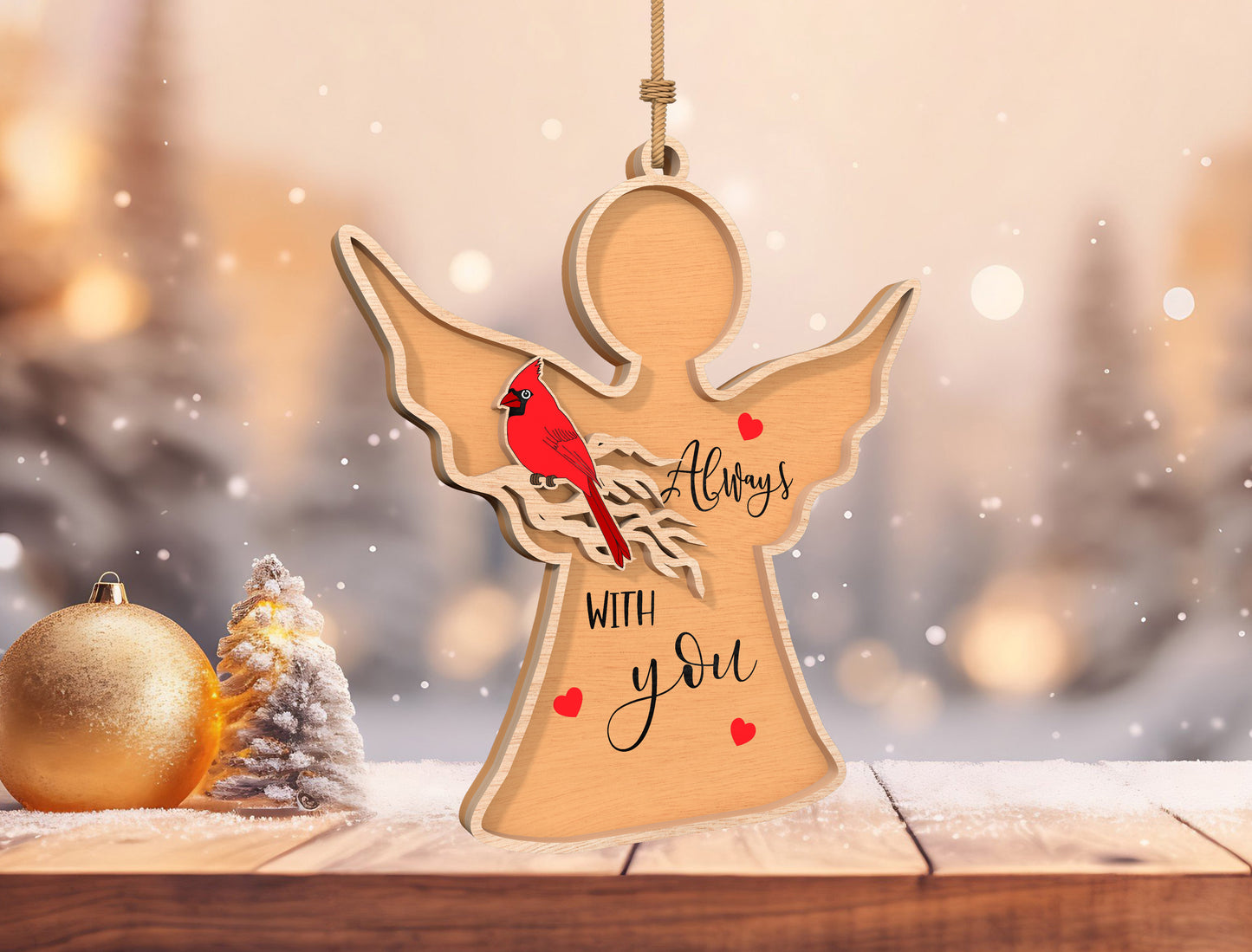 Cardinal Angel Memorial Ornament SVG Bundle Laser Cut File for Glowforge xTool LightBurn