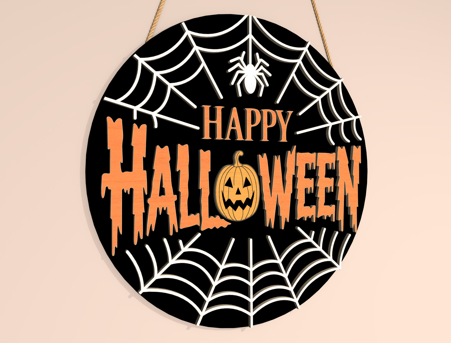 Happy Halloween Door Hanger SVG Set for Glowforge xTool LightBurn
