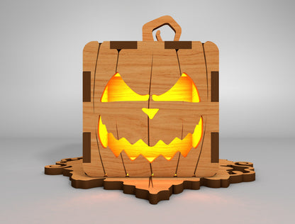 Halloween Pumpkin Lantern Box SVG Set for Glowforge xTool LightBurn