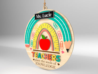 Personalized Teacher Ornament SVG Bundle for Glowforge and xTool