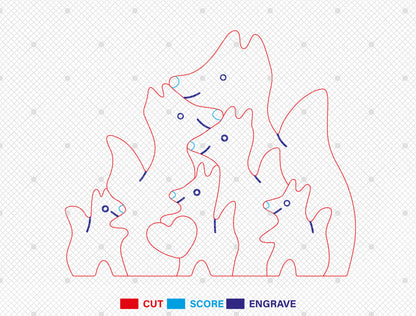 Wolf Family Puzzle Sign SVG Personalized Wolf Pack for Glowforge