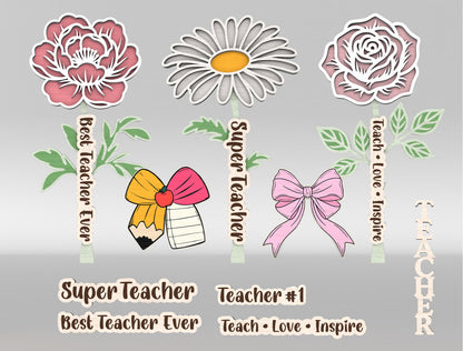 Personalized Peony Daisy Rose SVG Laser Cut File for Glowforge and LightBurn