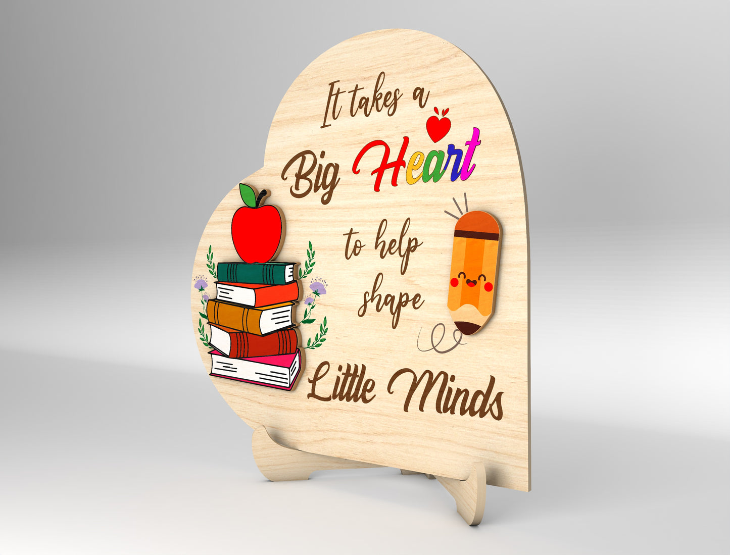 Apple Sign Laser Cut File – Wooden Apple Shape Teacher Gift SVG – Thank You Teacher Tabletop Decor