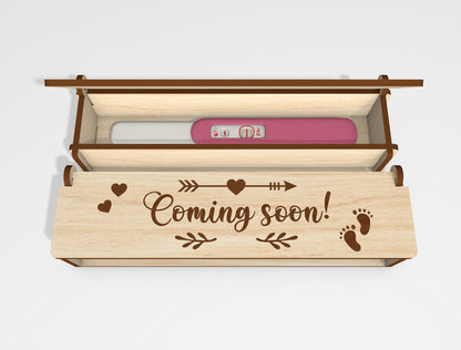 Pregnancy Test Keepsake Box SVG Laser Cut File for LightBurn and Glowforge