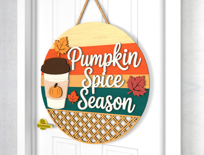 Welcome Pumpkin Truck and Pumpkin Spice Season Door Hanger SVG Set for Glowforge xTool LightBurn 2 Designs