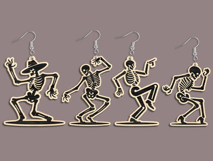 Halloween Skeleton Dangle Earrings SVG Bundle 26 Designs for xTool LightBurn