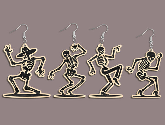 Halloween Skeleton Dangle Earrings SVG Bundle 26 Designs for xTool LightBurn