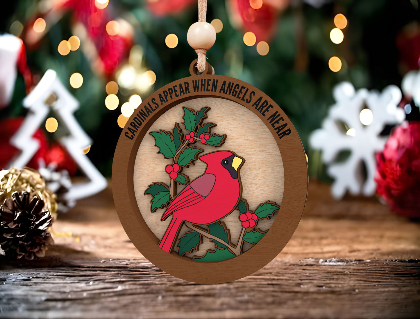 Cardinal Memorial Ornament SVG Bundle for Glowforge and LightBurn