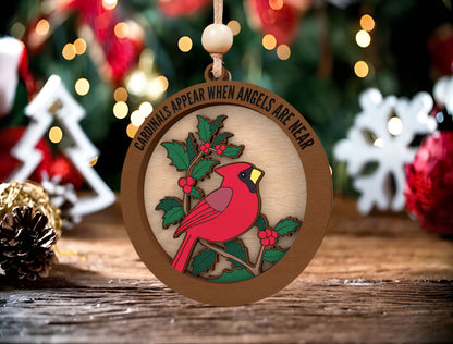 Cardinal Memorial Ornament SVG Bundle for Glowforge and LightBurn