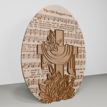 Christian Easter Cross Tabletop Wood Sign Set SVG for Glowforge and xTool