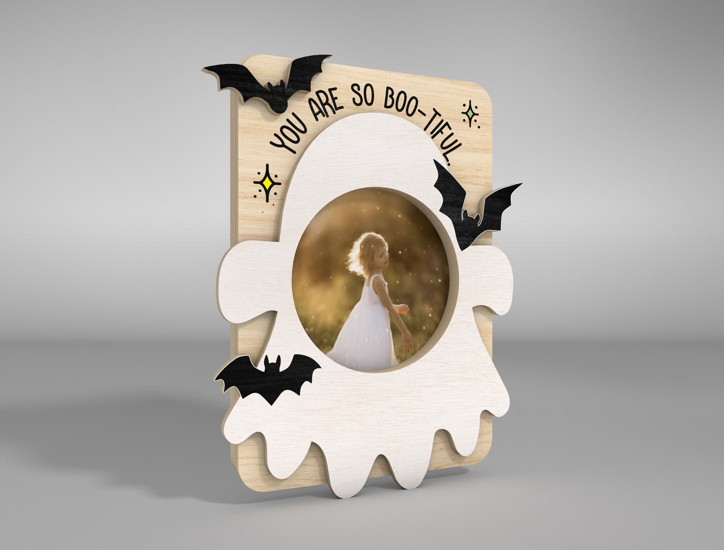 Halloween Fridge Magnet SVG Bundle for LightBurn Glowforge xTool Ghost Photo Frame 4 Designs