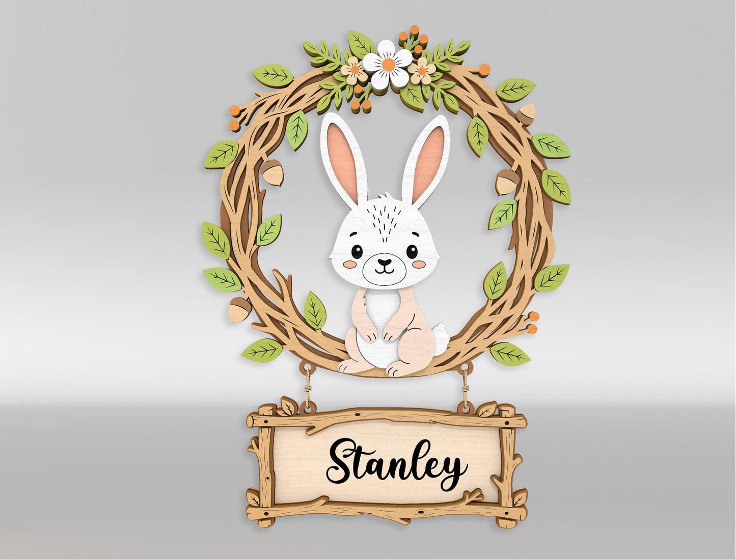Woodland Animal Door Sign SVG for xTool and LightBurn
